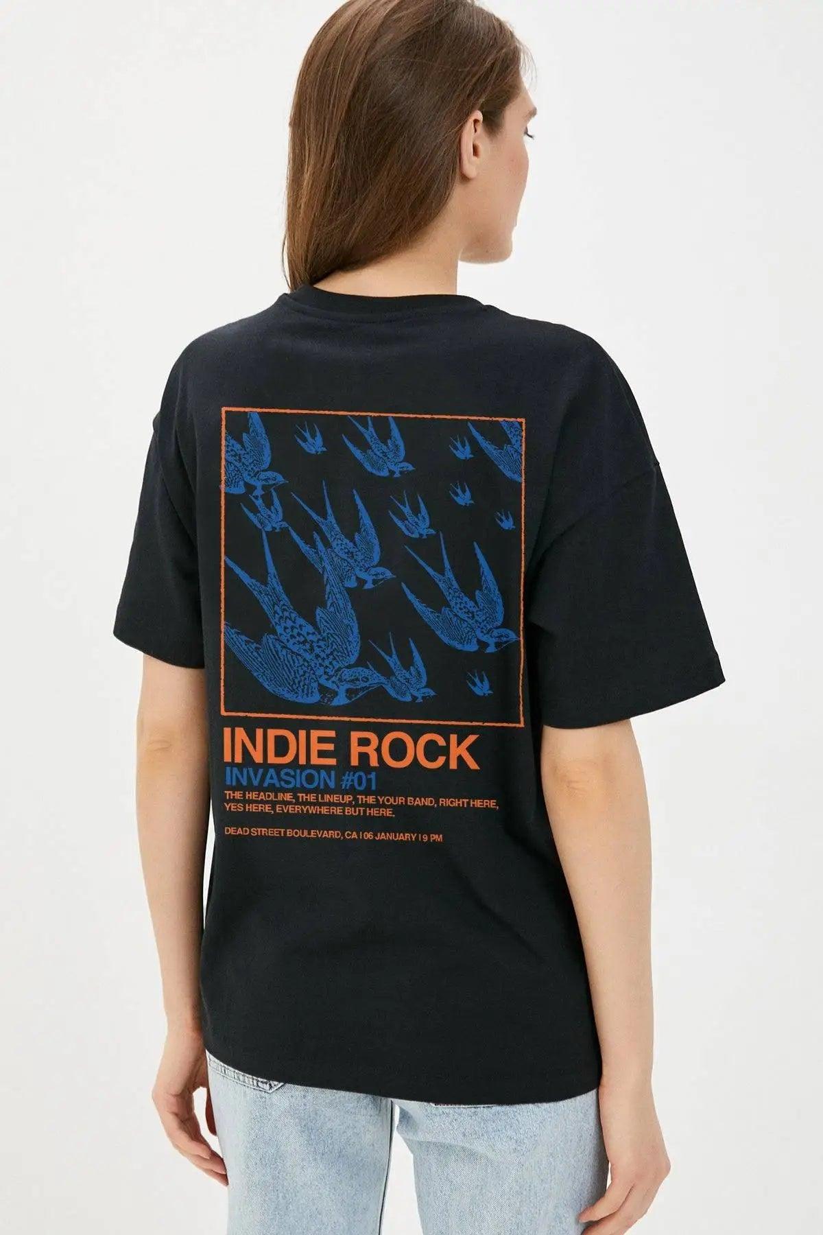 Indie Rock Oversize Kadın Tişört - PΛSΛGE