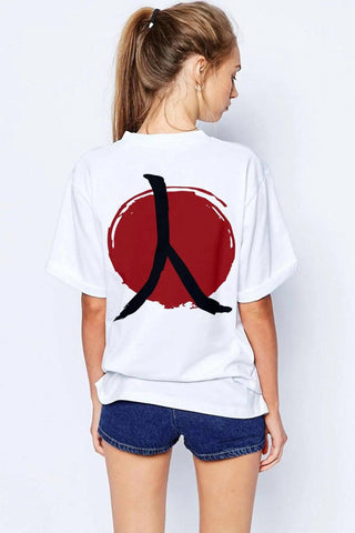 Japan Mood 'Human' Oversize Kadın Tişört PΛSΛGE