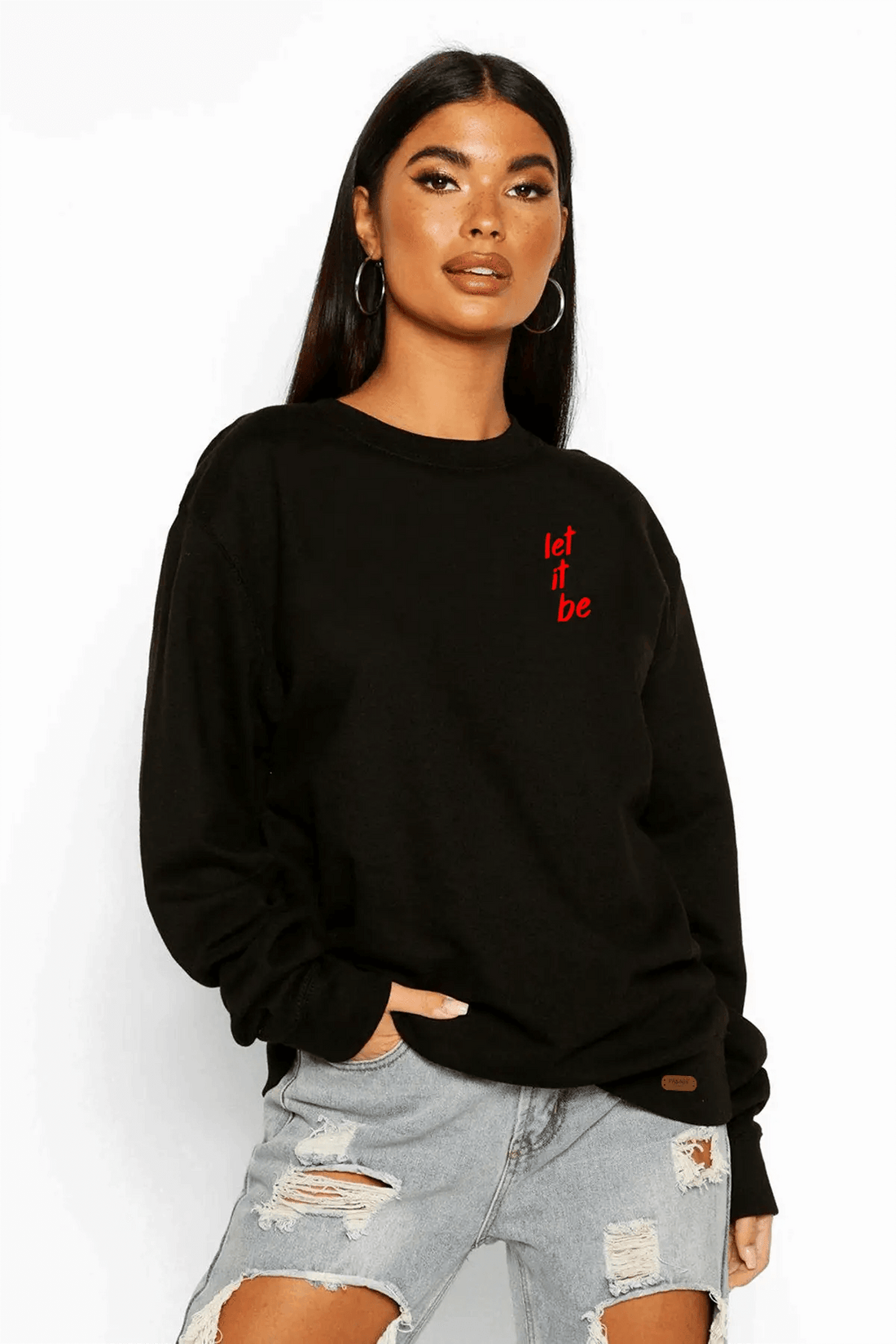 Let İt Be Oversize Kadın Sweatshirt PΛSΛGE