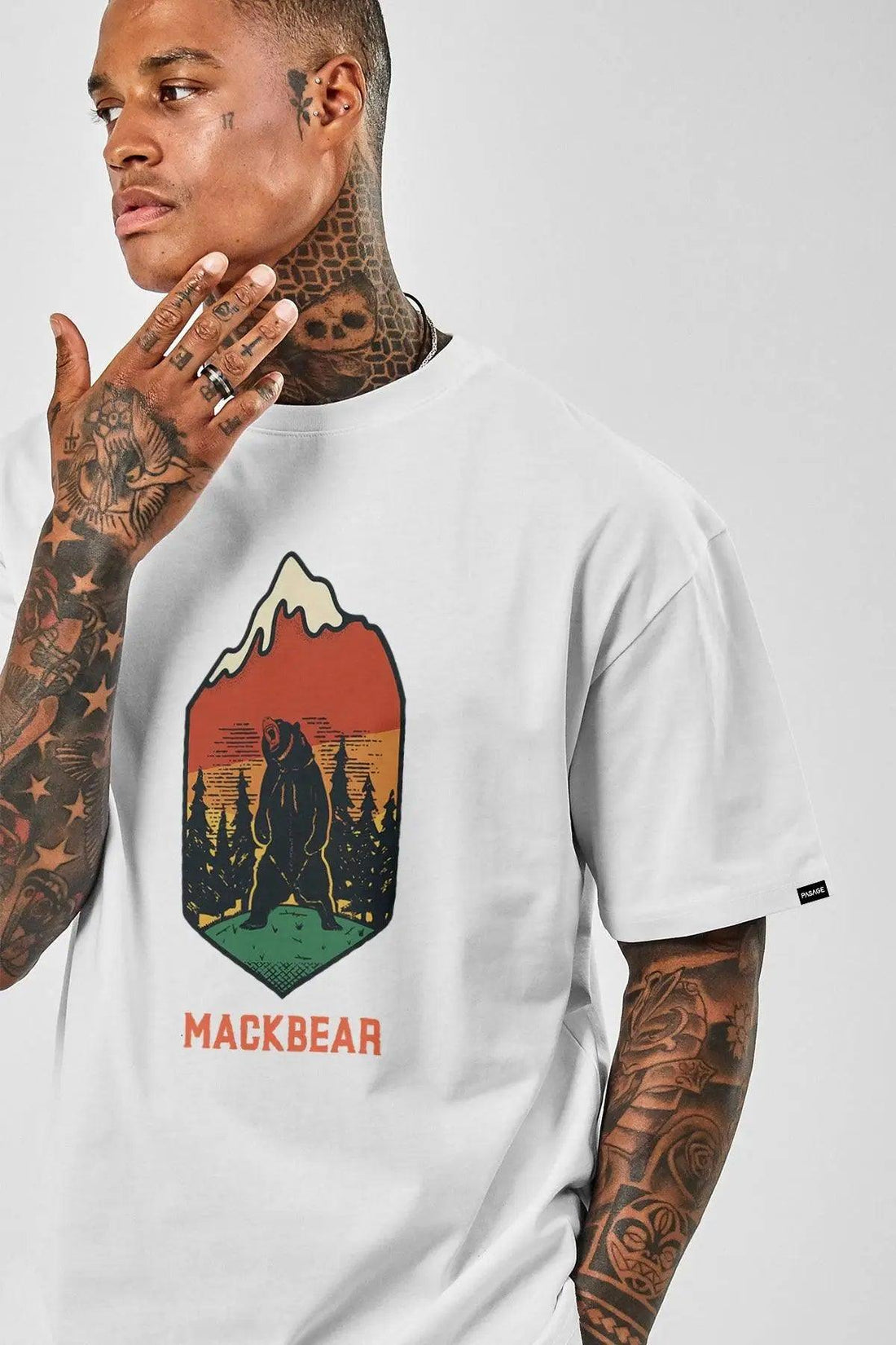 Mackbear Oversize Erkek Tişört PΛSΛGE