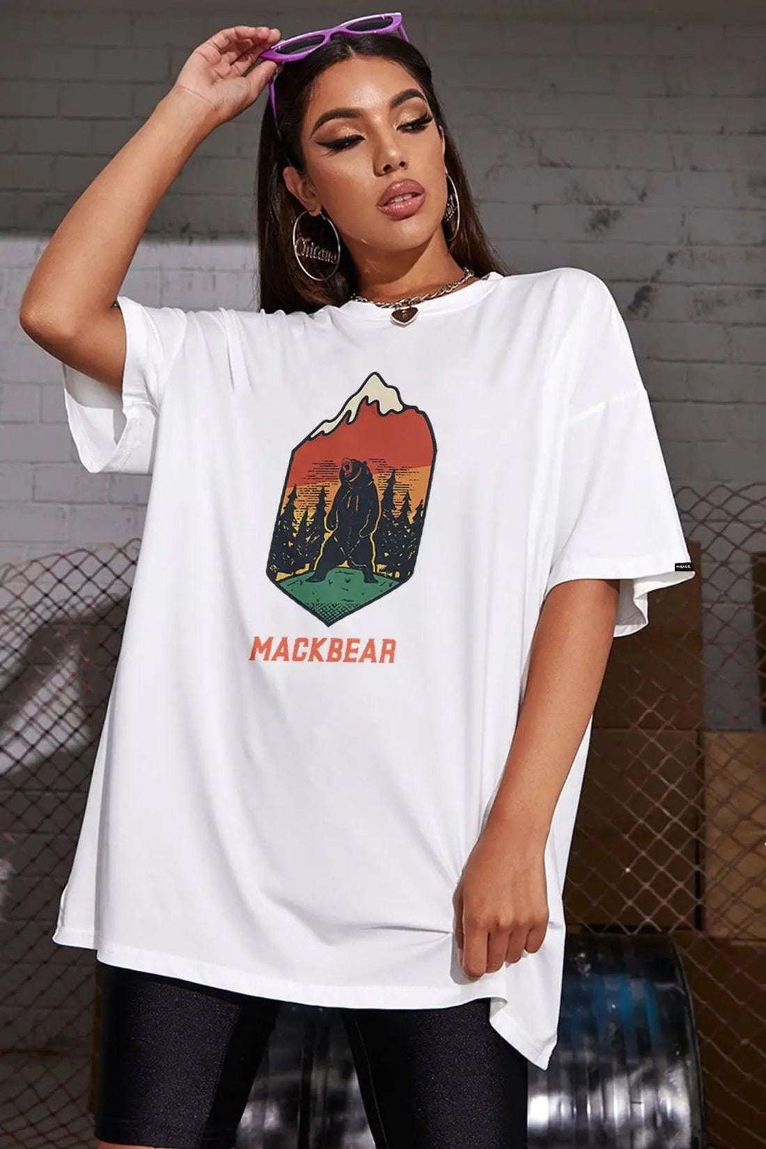 Mackbear Oversize Kadın Tişört PΛSΛGE