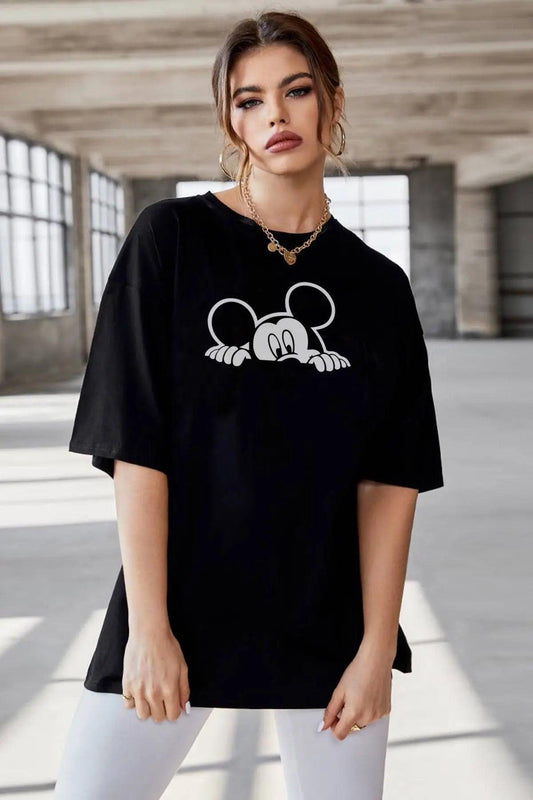 Mickey Oversize Kadın Tişört PΛSΛGE