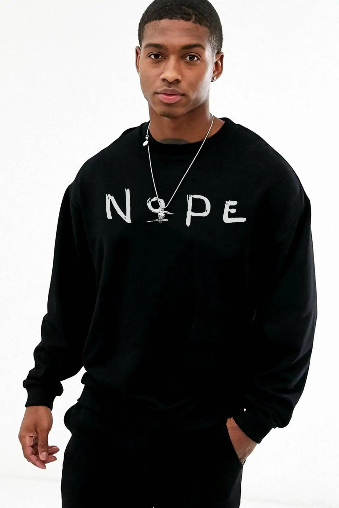Nope Oversize Erkek Sweatshirt PΛSΛGE