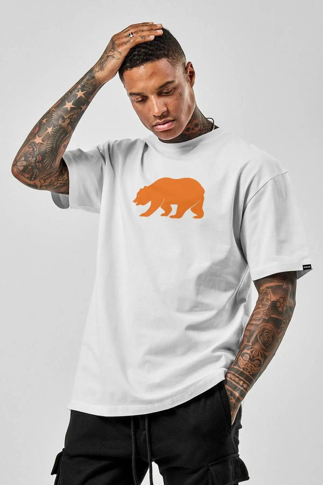 Orange Bear Oversize Erkek Tişört PΛSΛGE