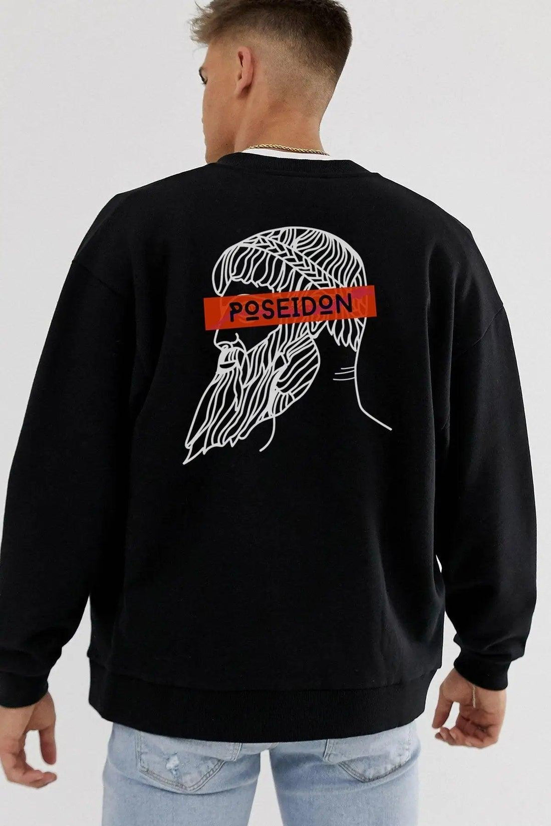 Poseıdon Oversize Erkek Sweatshirt PΛSΛGE