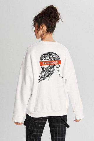 Poseıdon Oversize Kadın Sweatshirt PΛSΛGE