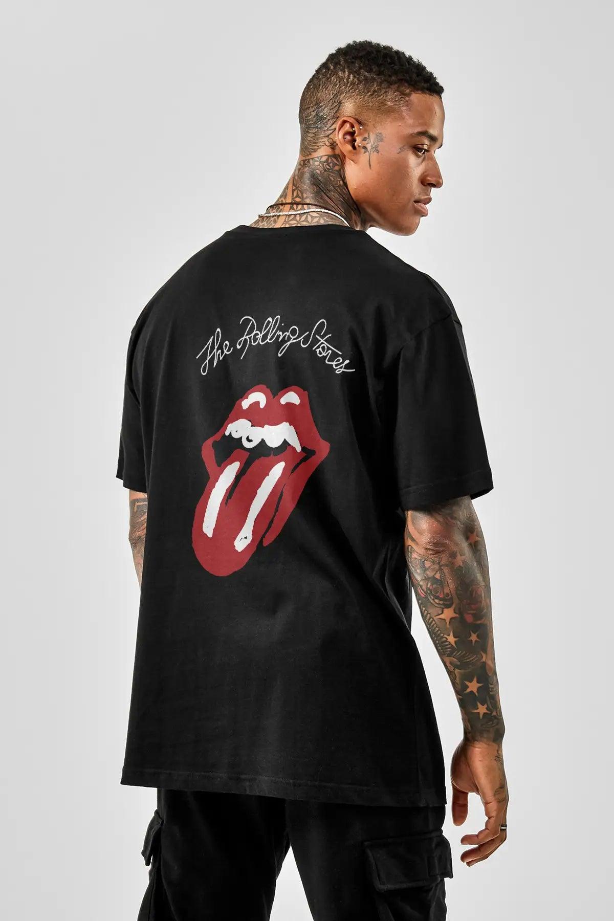 Rolling Stones Oversize Erkek Tişört - PΛSΛGE