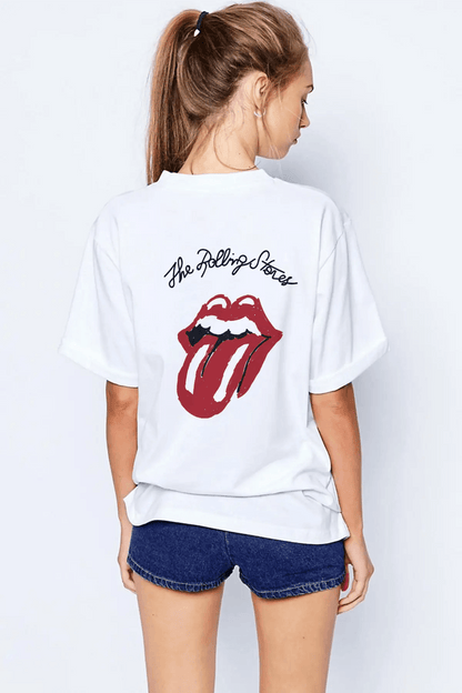 Rolling Stones Oversize Kadın Tişört - PΛSΛGE