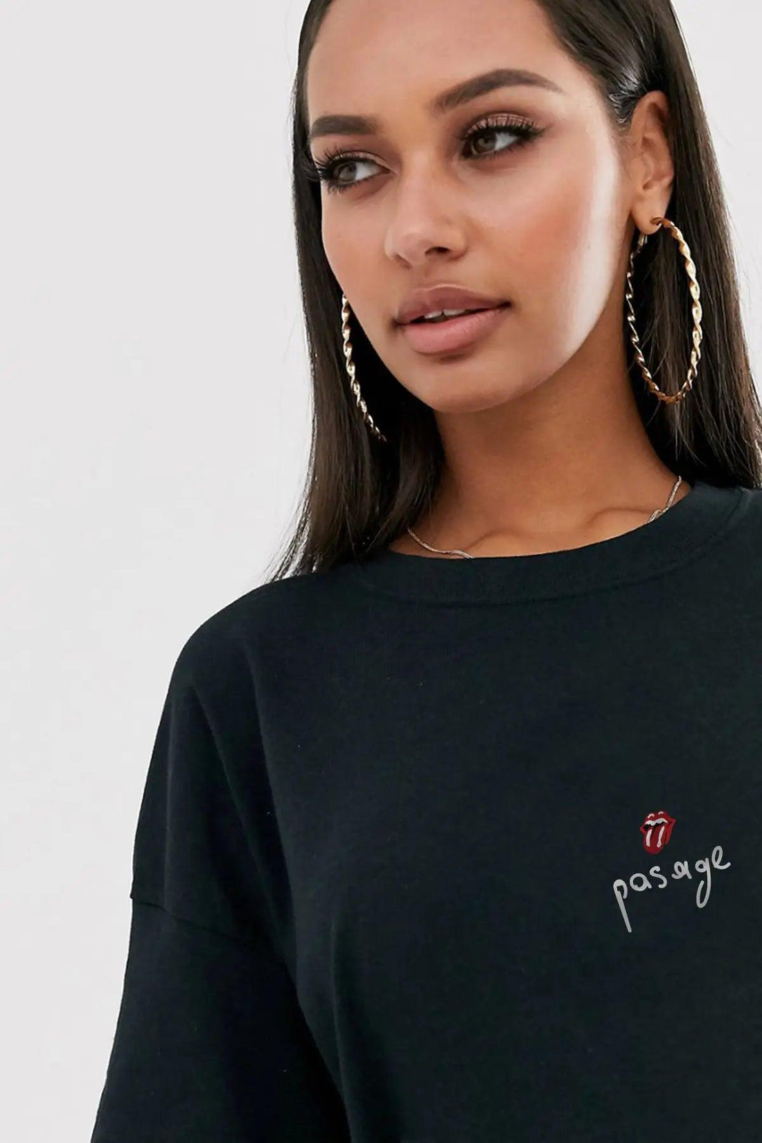 Rolling Stones Oversize Kadın Tişört - PΛSΛGE