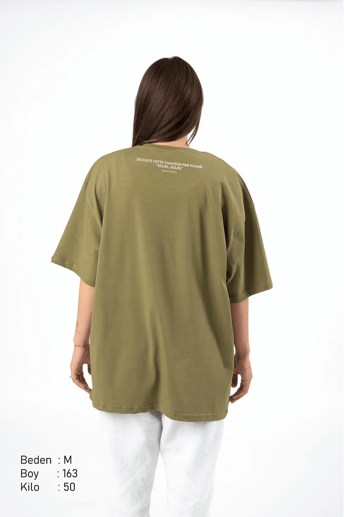 Soleil Haki Oversize Kadın Tişört PΛSΛGE