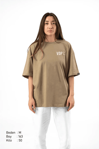 Square Camel Oversize Kadın Tişört PΛSΛGE