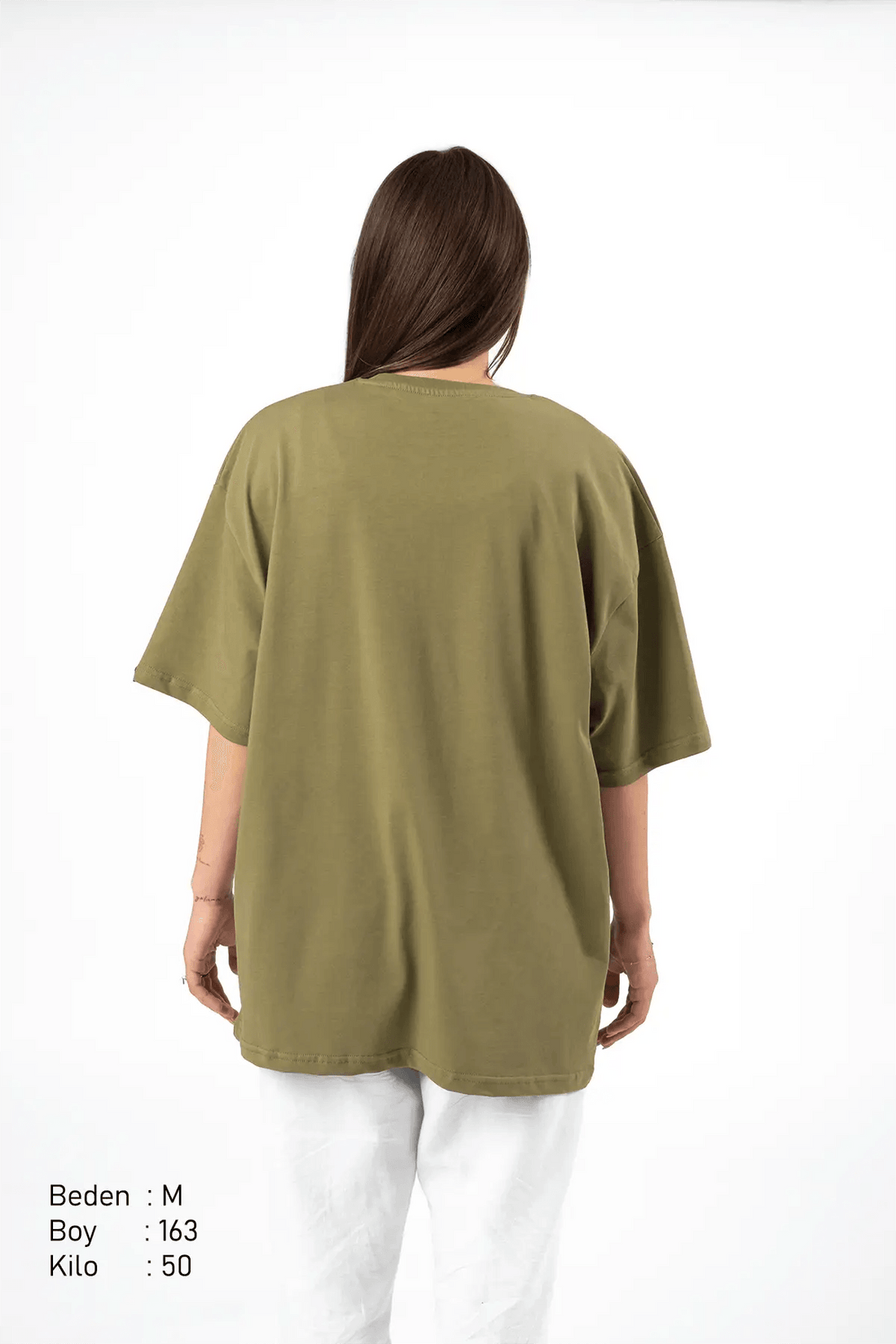 Square Haki Oversize Kadın Tişört PΛSΛGE