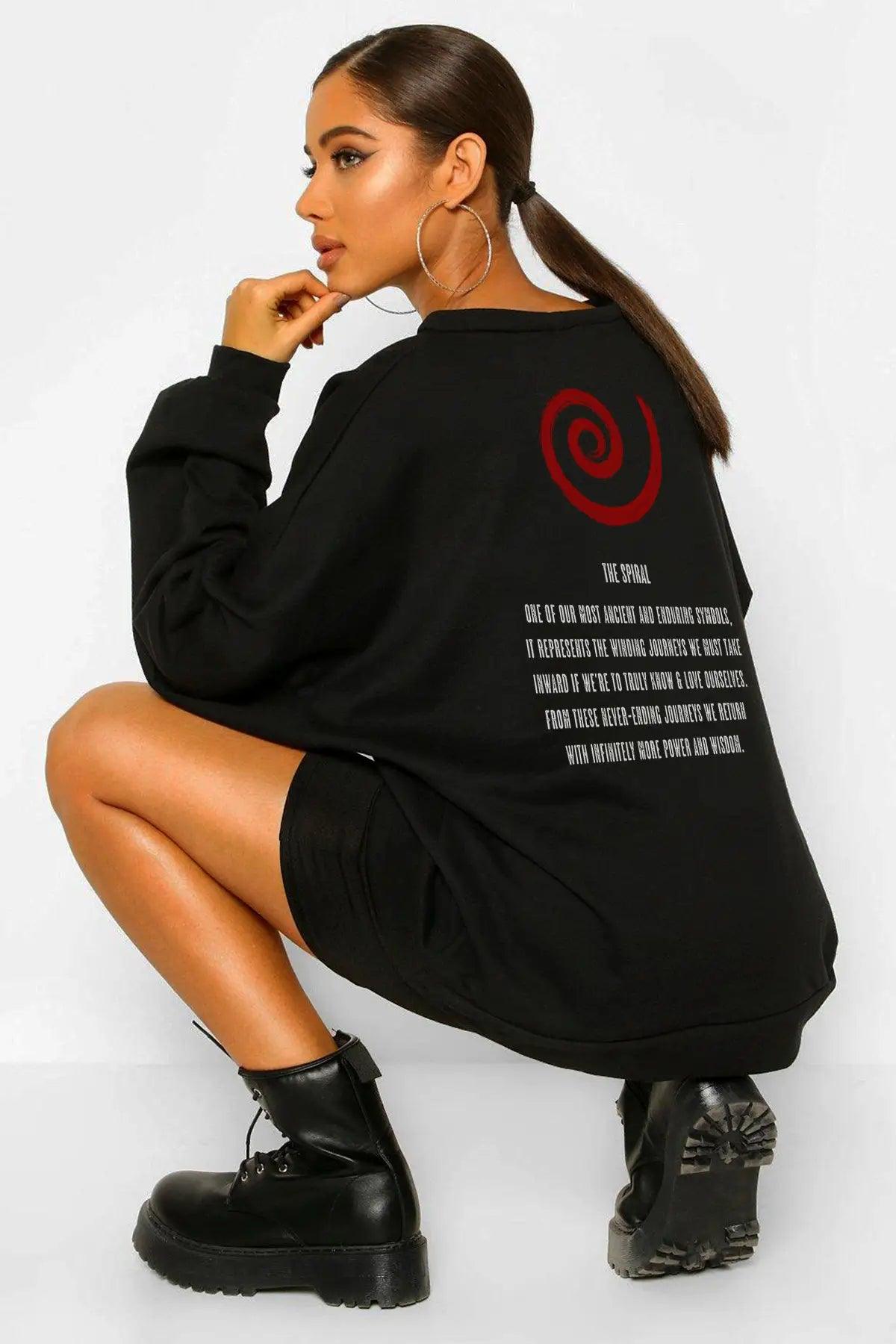 The Spiral Oversize Kadın Sweatshirt PΛSΛGE