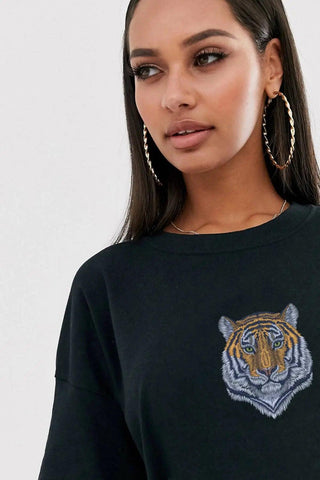 Tiger Oversize Kadın Tişört PΛSΛGE