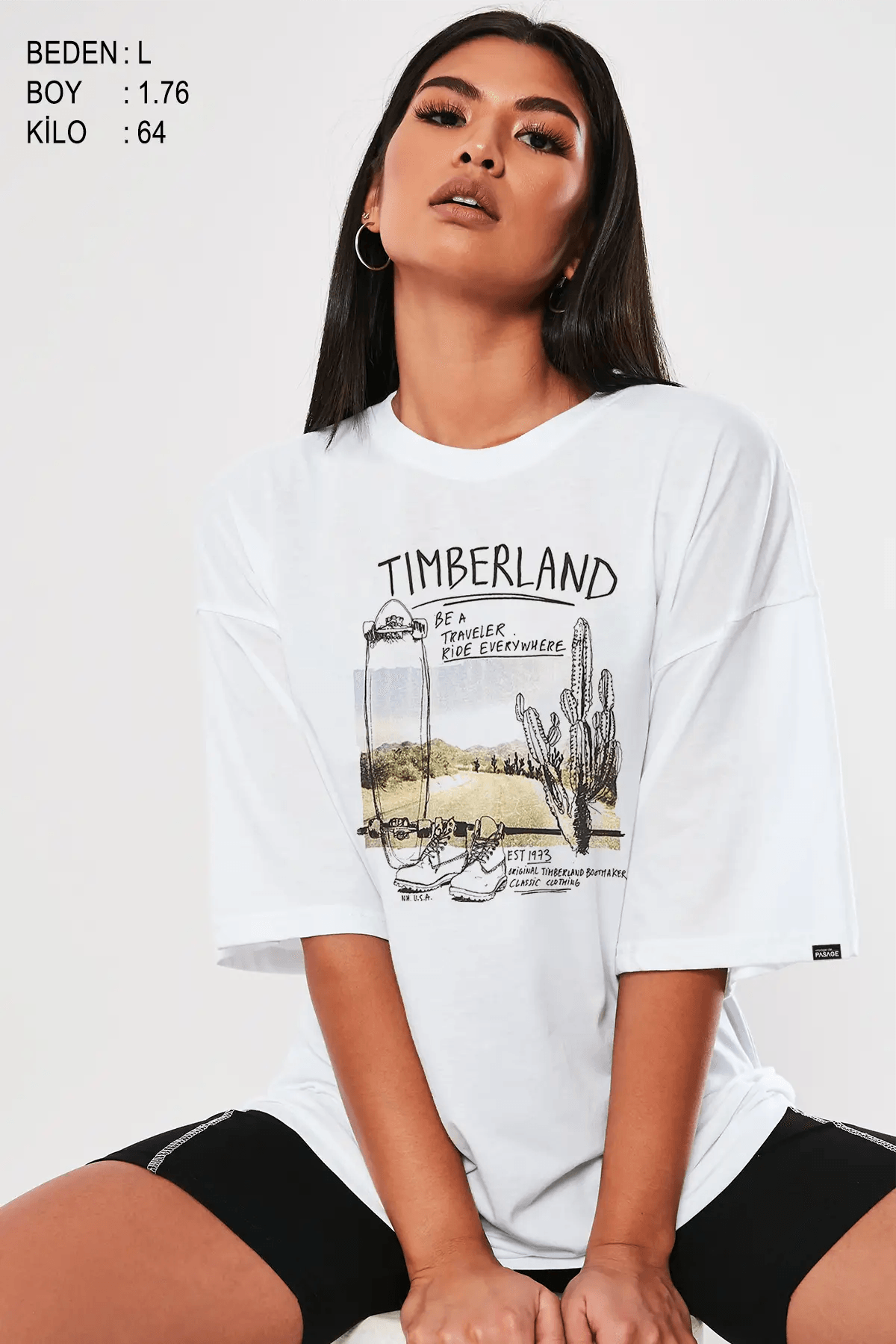 Timberland Oversize Kadın Tişört PΛSΛGE