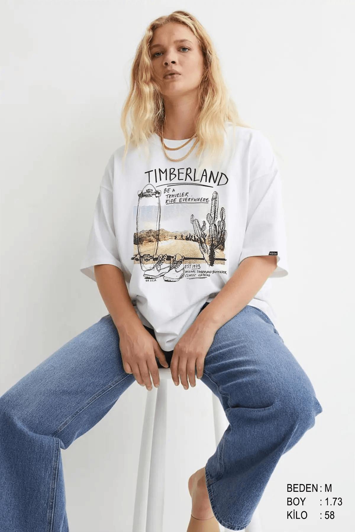 Timberland Oversize Kadın Tişört PΛSΛGE