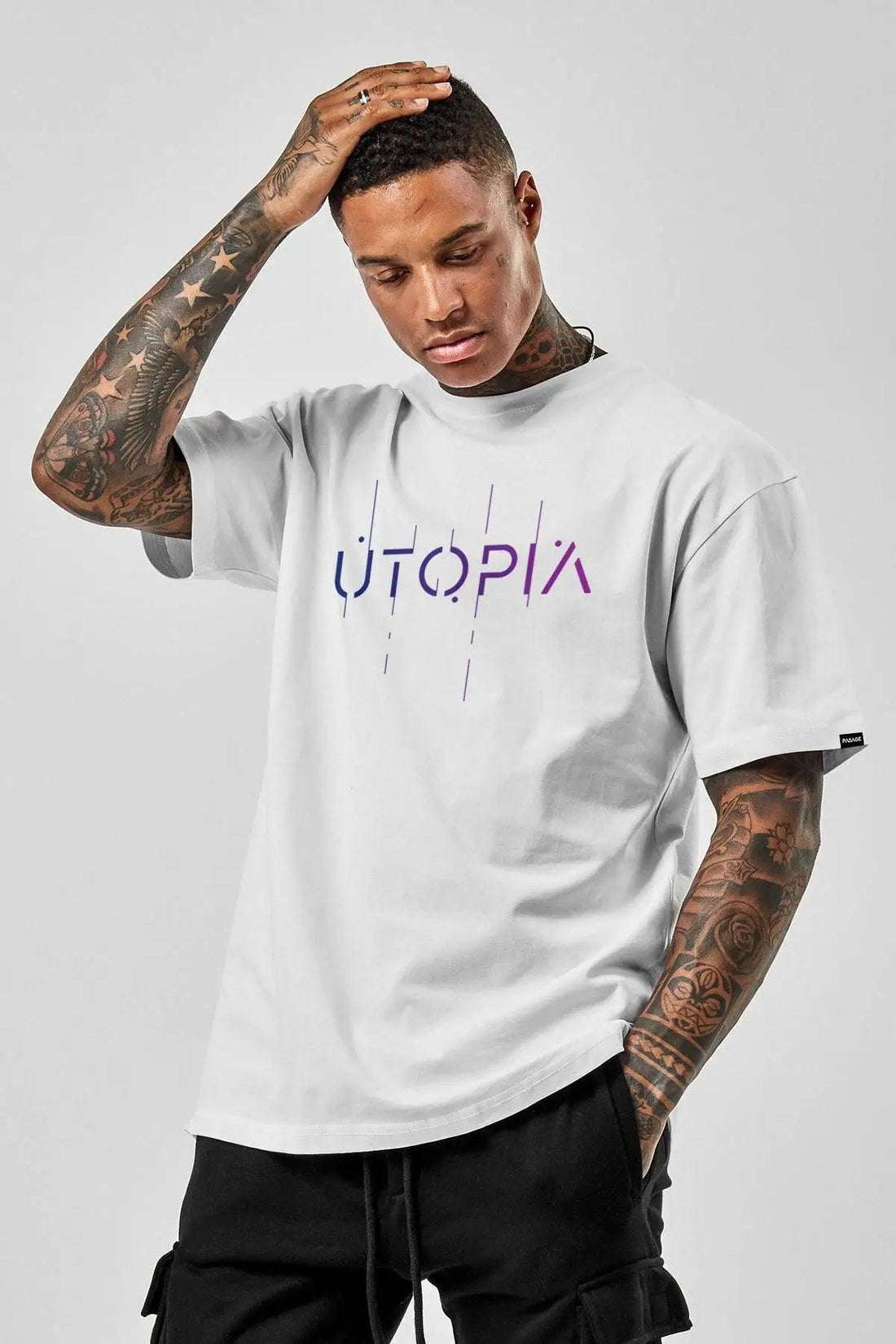 Utopia Oversize Erkek Tişört PΛSΛGE