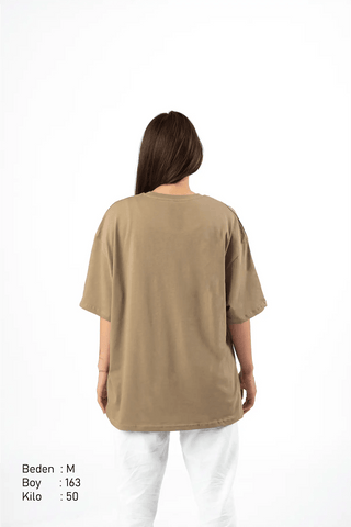 Vdp 1981 Camel Oversize Kadın Tişört PΛSΛGE