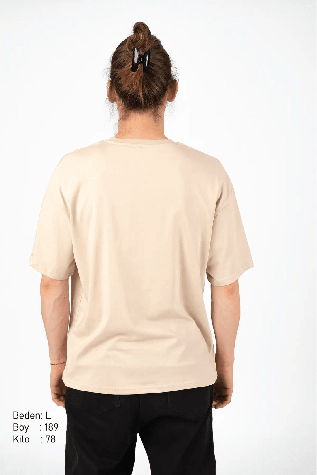 Wined Bej Oversize Erkek Tişört PΛSΛGE