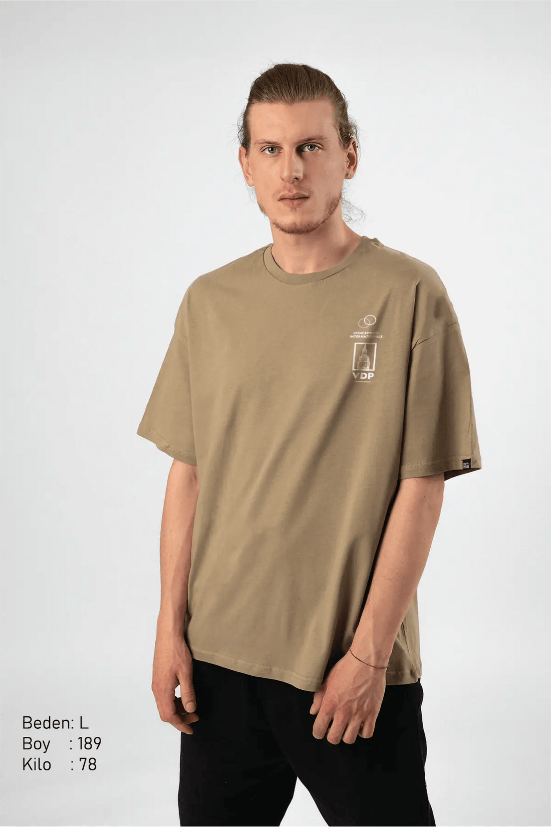 Wined Camel Oversize Erkek Tişört PΛSΛGE