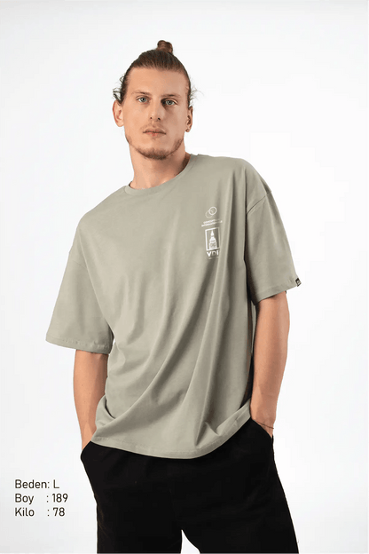 Wined Pastel Yeşil Oversize Erkek Tişört PΛSΛGE