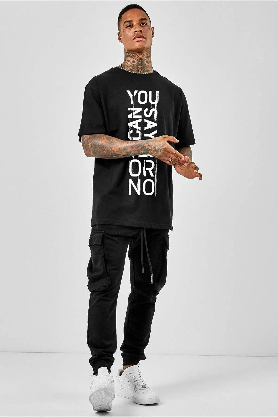 Yes or No Oversize Erkek Tişört - PΛSΛGE