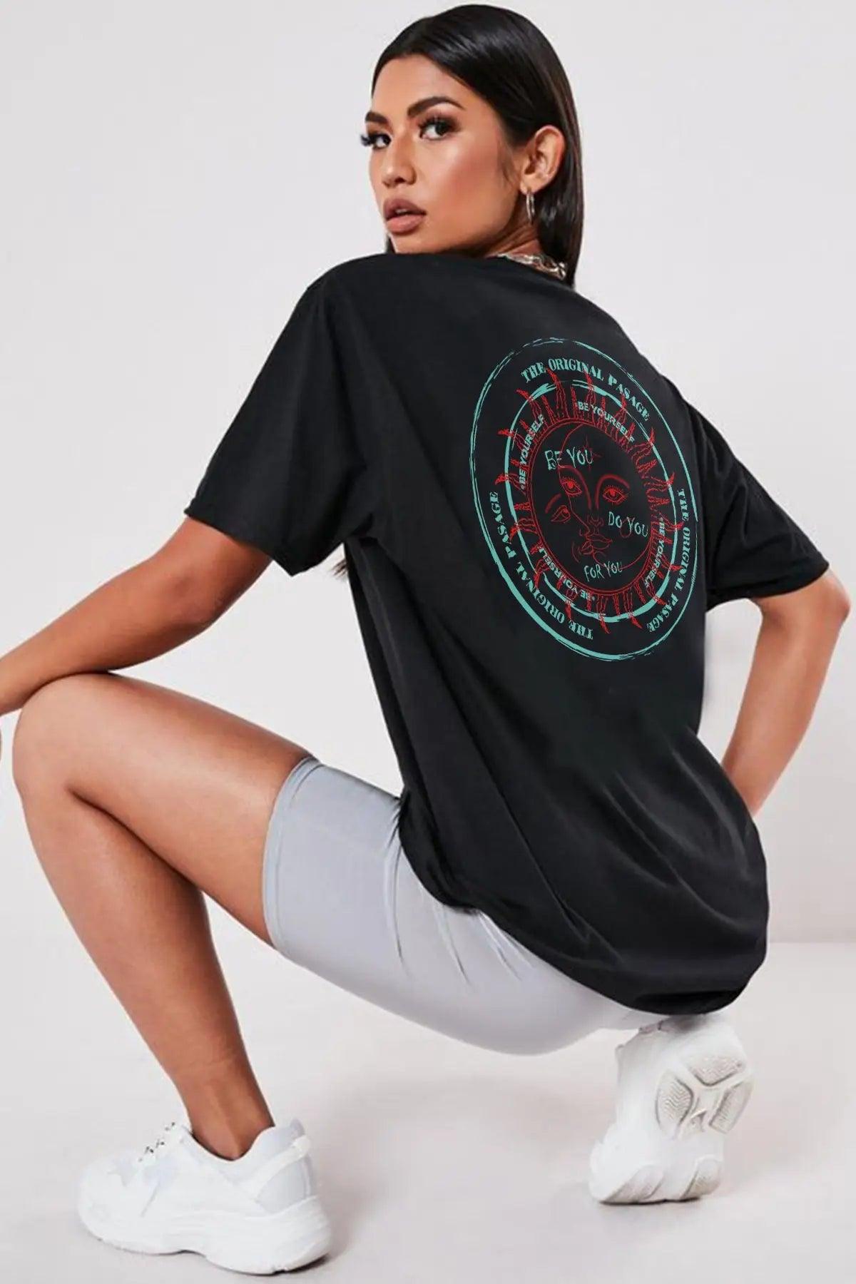Bohemian Oversize Kadın Tişört - PΛSΛGE