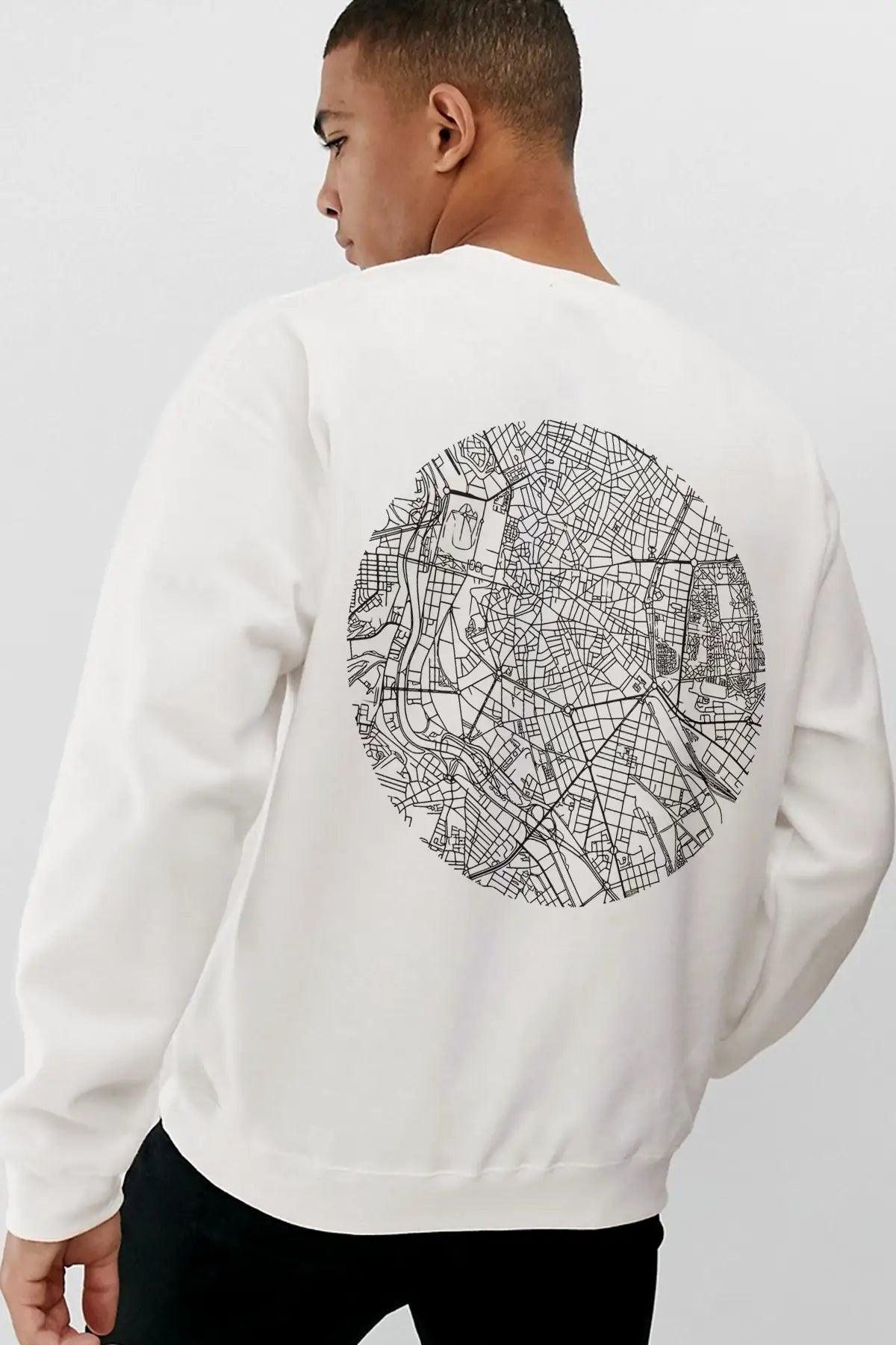 Madrid City Oversize Erkek Sweatshirt - PΛSΛGE