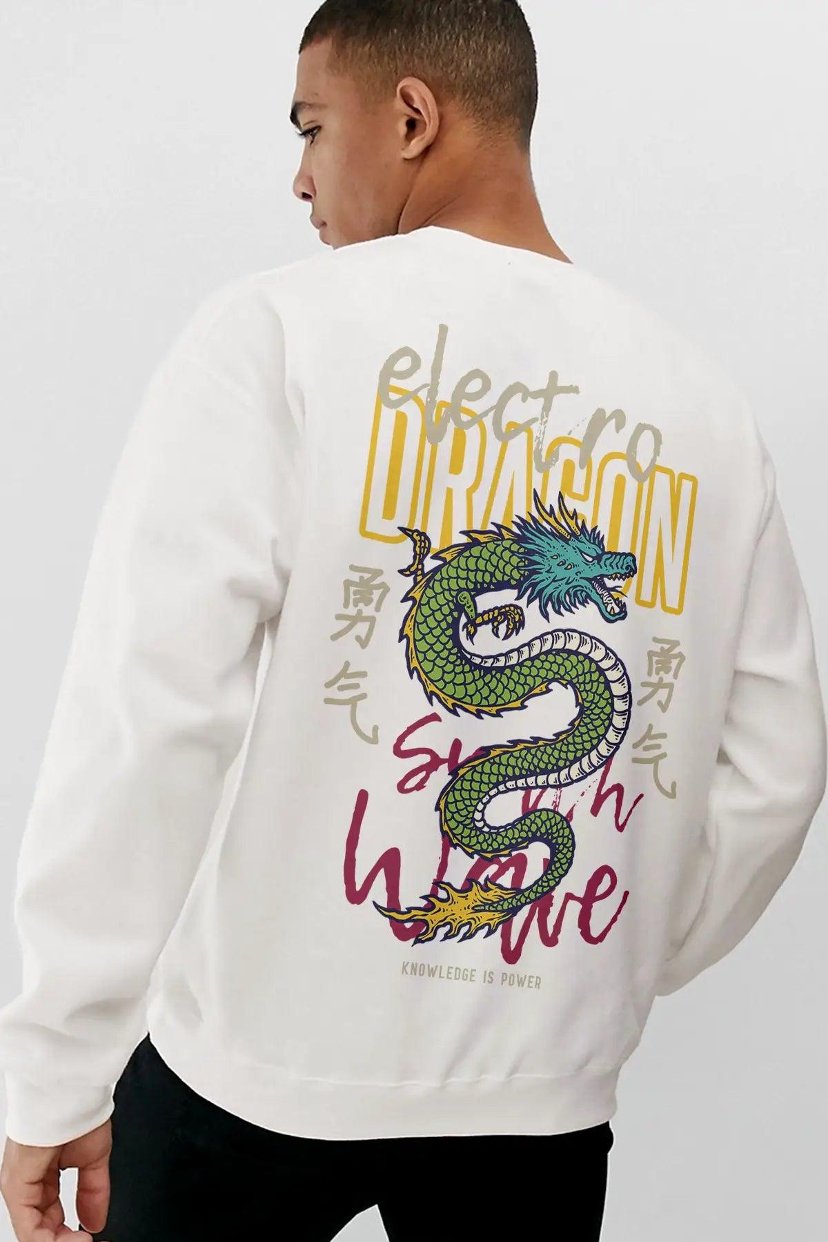 Electro Dragon Oversize Erkek Sweatshirt - PΛSΛGE