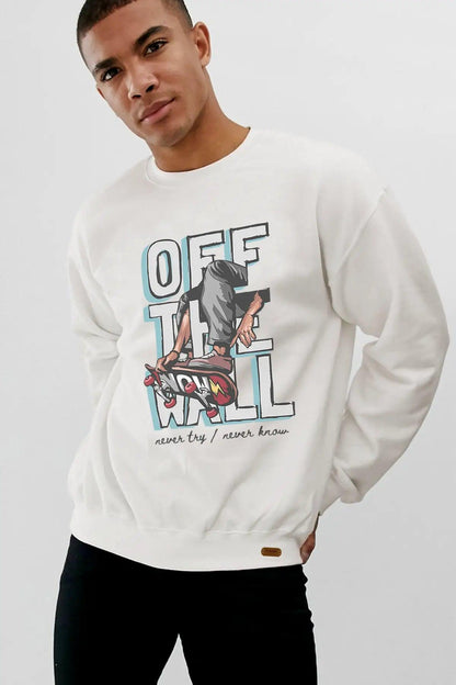 Off The Wall Oversize Erkek Sweatshirt - PΛSΛGE