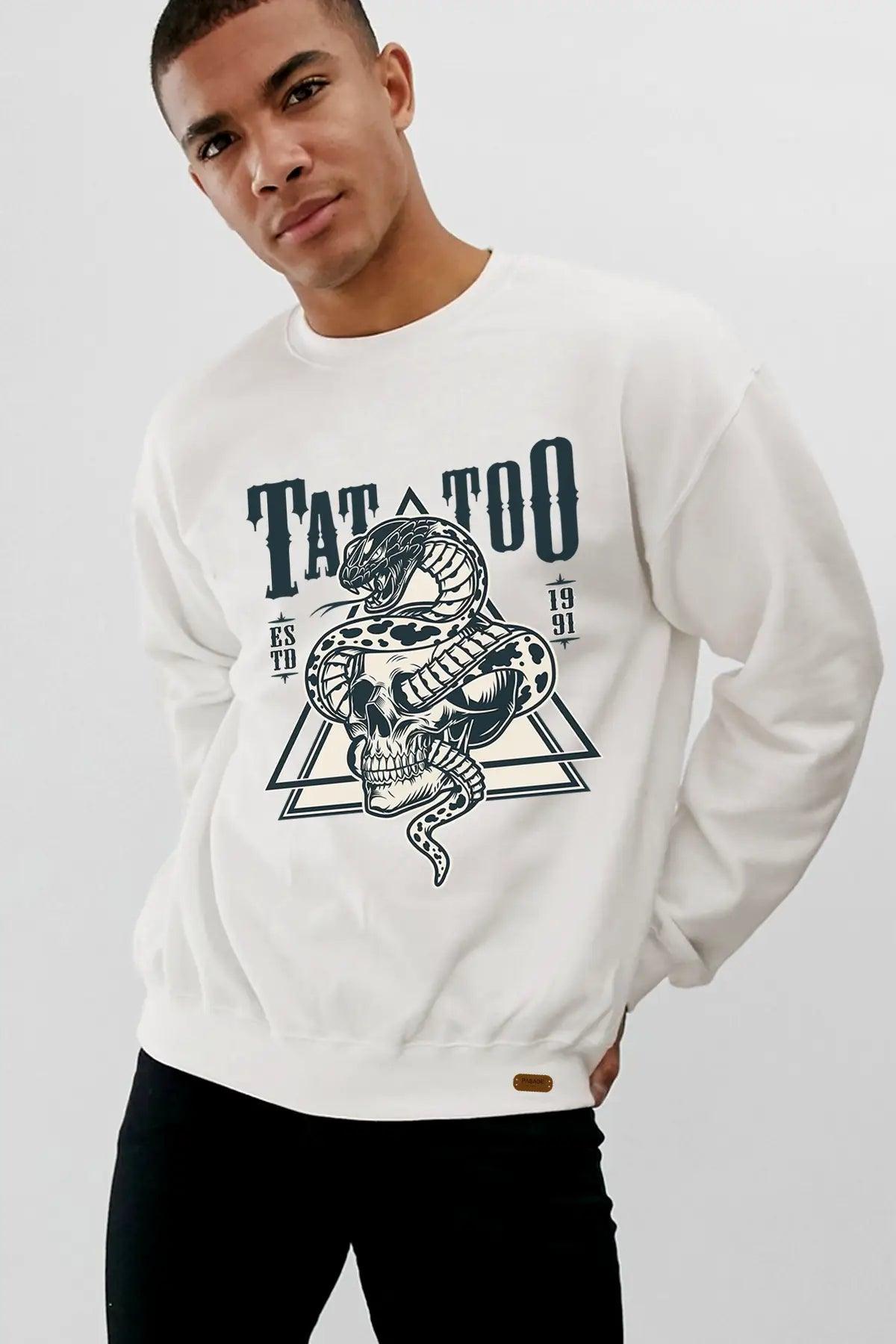 Tattoo Oversize Erkek Sweatshirt - PΛSΛGE