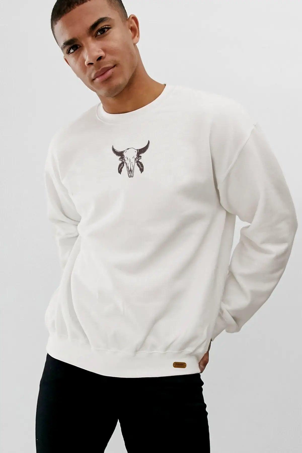 Rams Skull Oversize Erkek Sweatshirt - PΛSΛGE