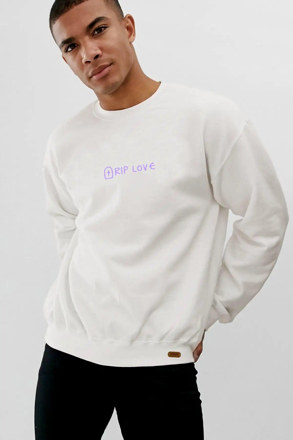 Rip Love Oversize Erkek Sweatshirt - PΛSΛGE