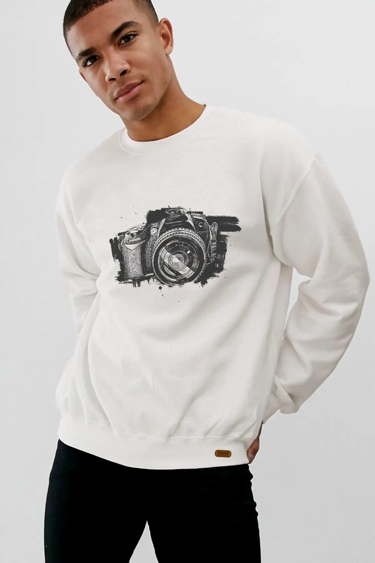 Vintage Camera Oversize Erkek Sweatshirt - PΛSΛGE