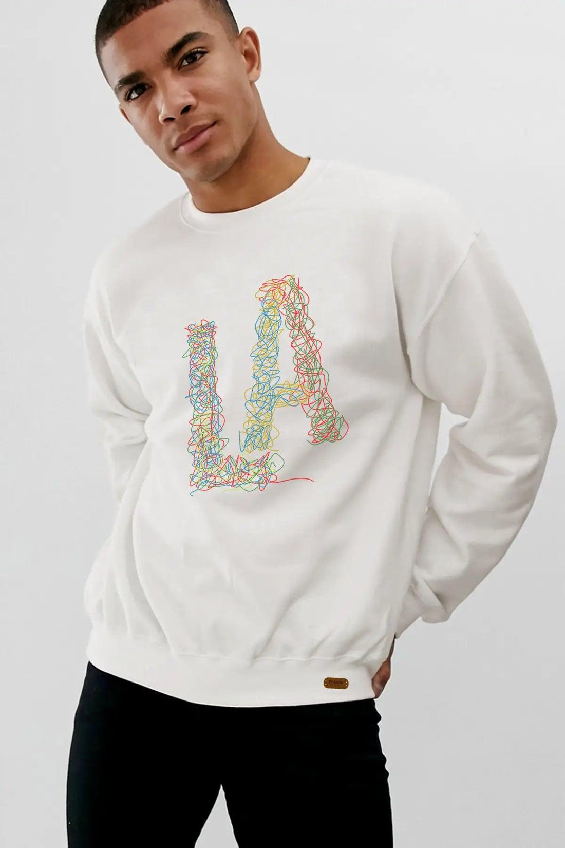 Linear LA Oversize Erkek Sweatshirt - PΛSΛGE