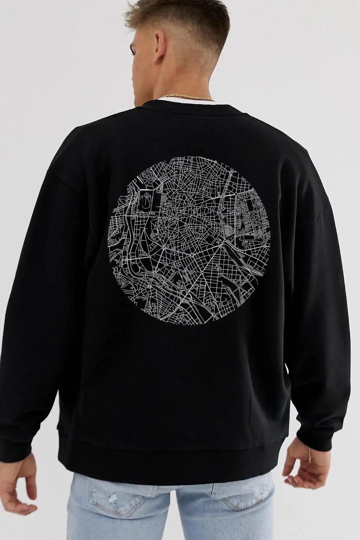 Madrid City Oversize Erkek Sweatshirt - PΛSΛGE