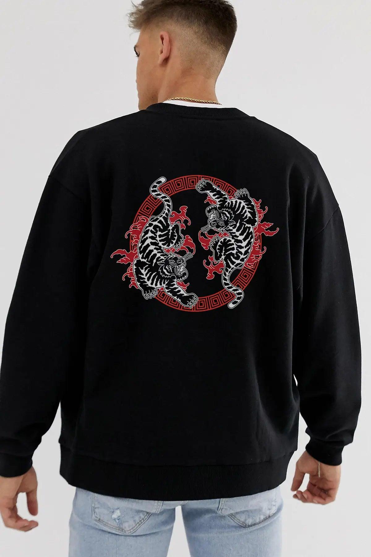 Twin Tiger Oversize Erkek Sweatshirt - PΛSΛGE