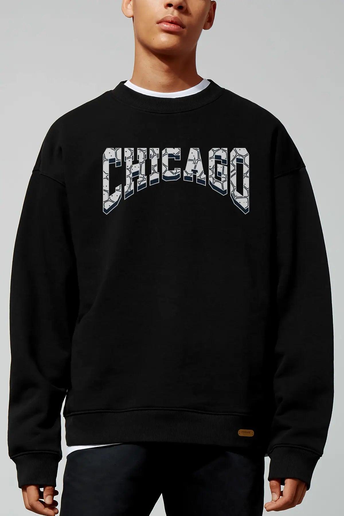 Chicago City Oversize Erkek Sweatshirt - PΛSΛGE