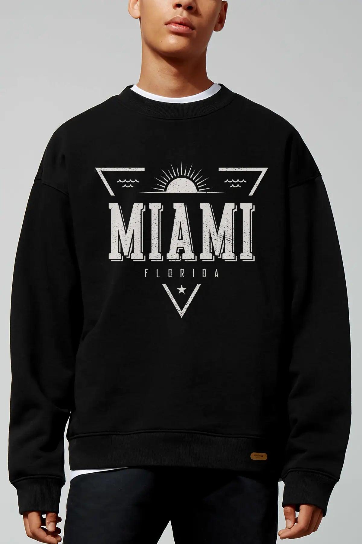 Miami Oversize Erkek Sweatshirt - PΛSΛGE