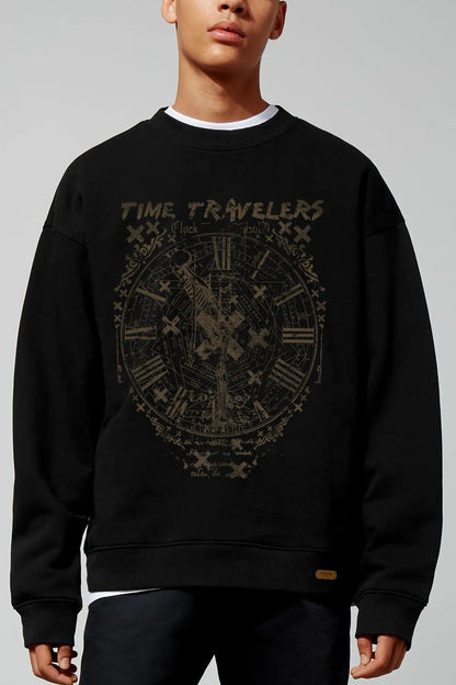 Time Travelers Oversize Erkek Sweatshirt - PΛSΛGE