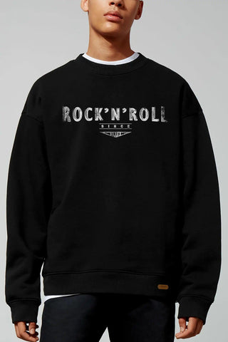 Rock And Roll Oversize Erkek Sweatshirt - PΛSΛGE