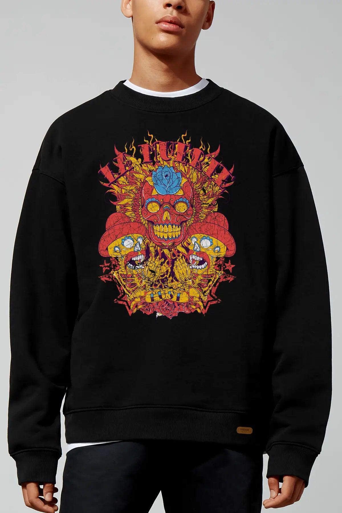 La Muerte Oversize Erkek Sweatshirt - PΛSΛGE