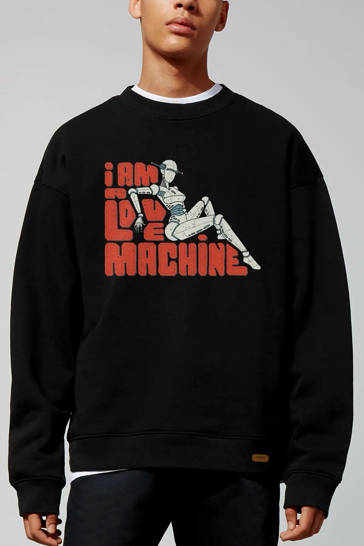 Love Machine Oversize Erkek Sweatshirt - PΛSΛGE