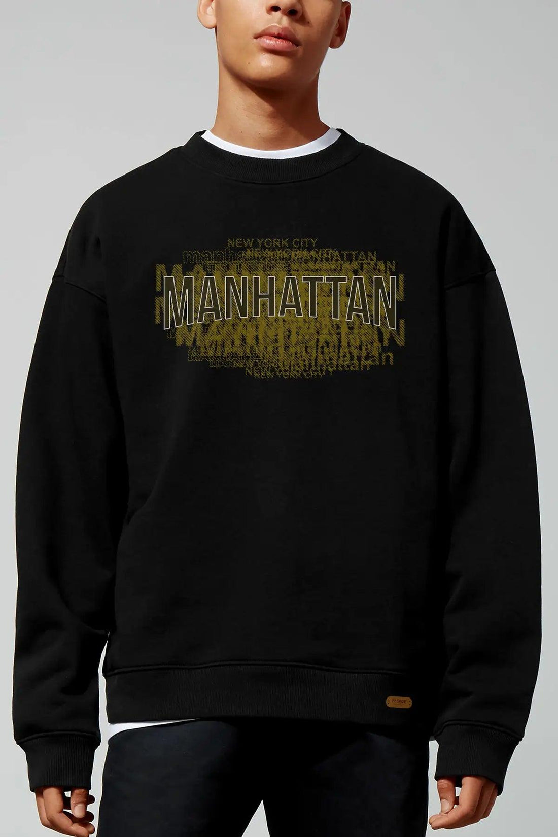 Manhattan City Oversize Erkek Sweatshirt - PΛSΛGE