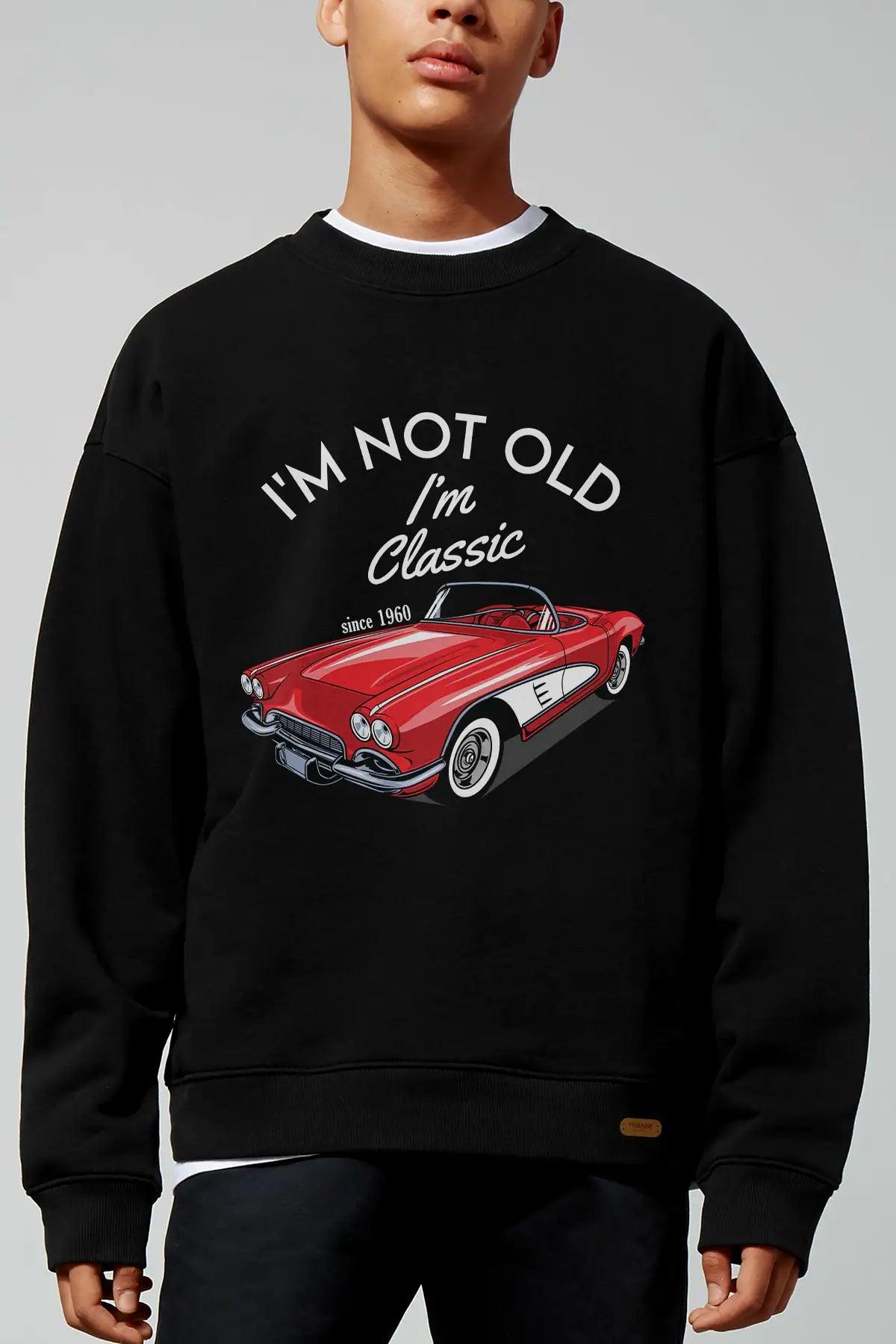 Classic Car Oversize Erkek Sweatshirt - PΛSΛGE