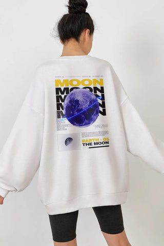 The Moon Oversize Kadın Sweatshirt - PΛSΛGE