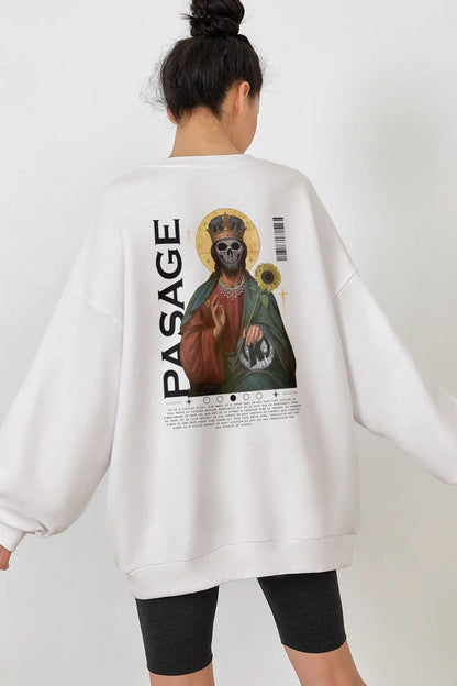 Death Love Oversize Kadın Sweatshirt - PΛSΛGE