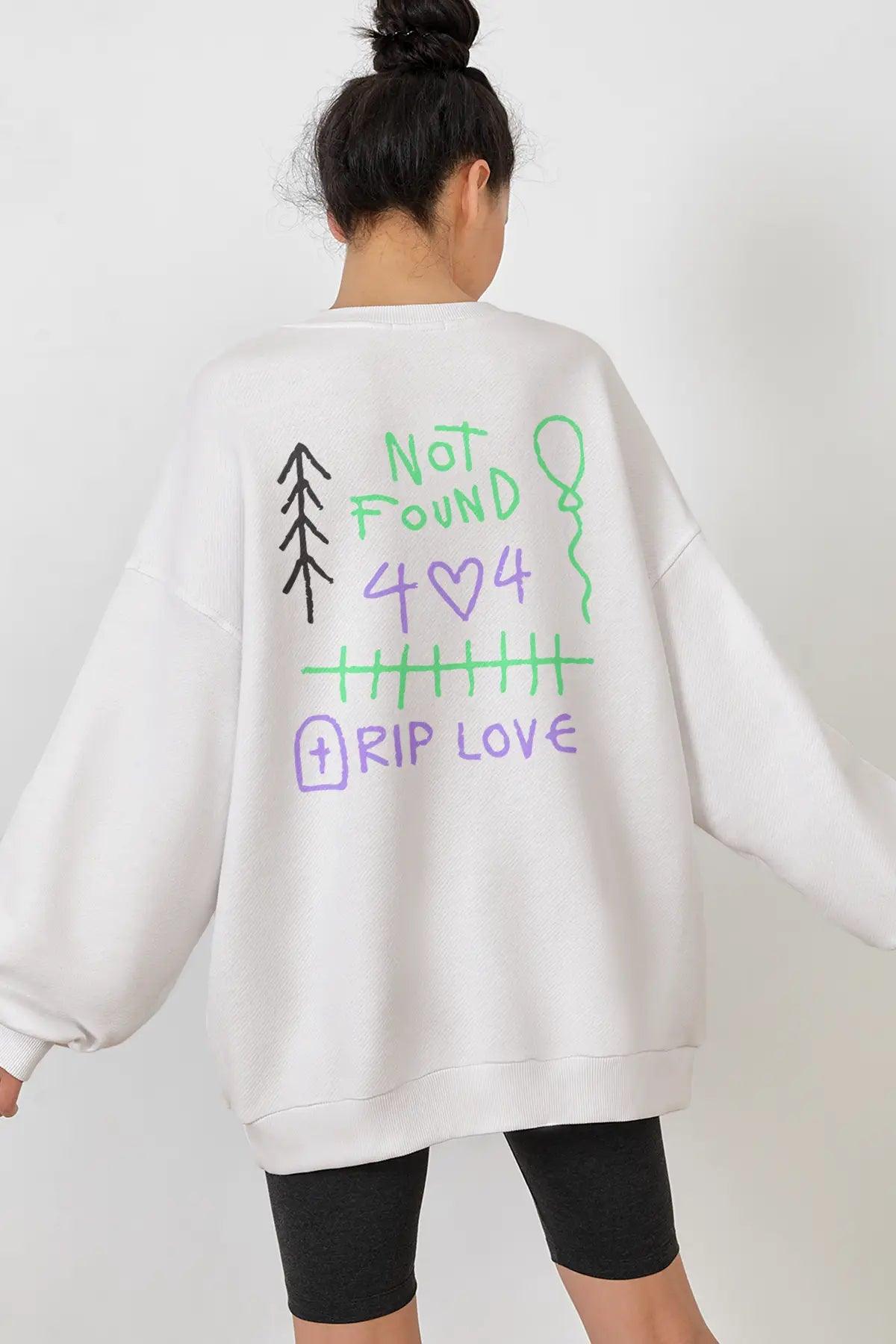 Rip Love Oversize Kadın Sweatshirt - PΛSΛGE