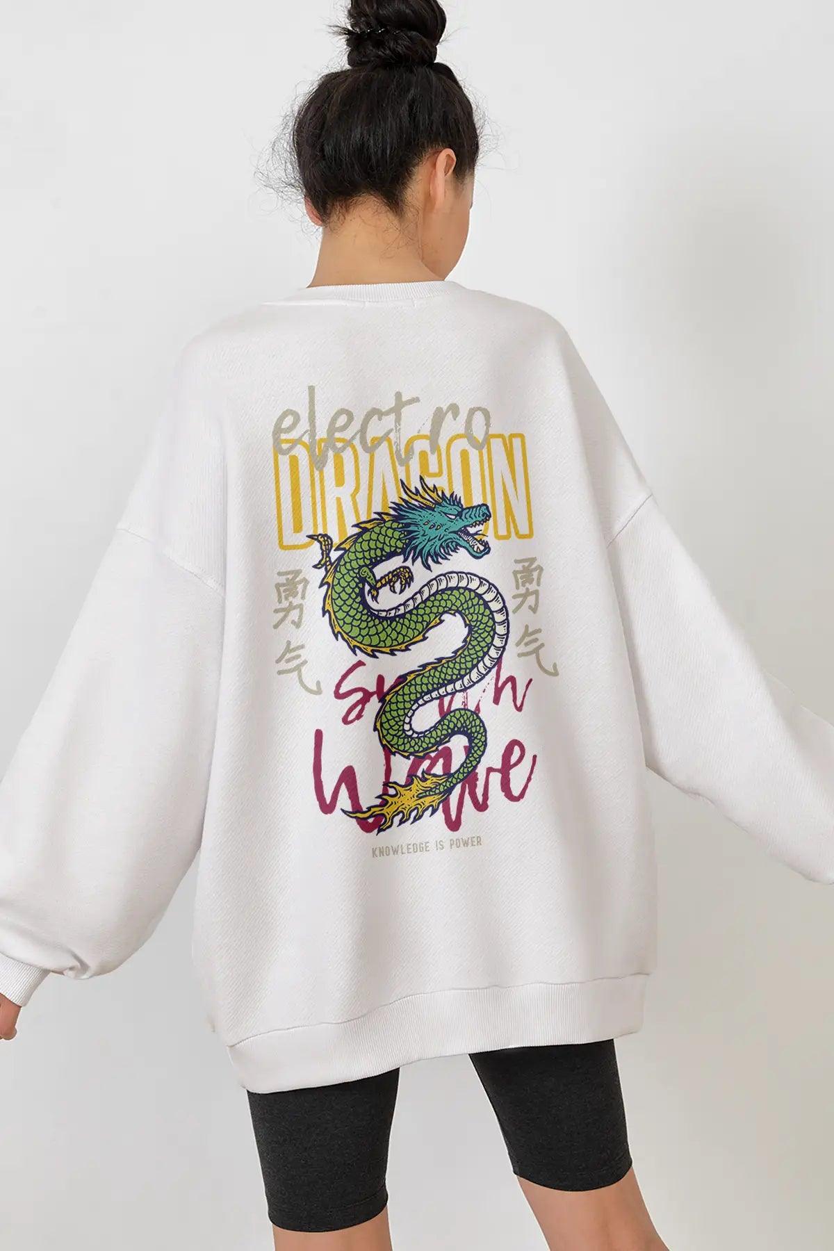 Electro Dragon Oversize Kadın Sweatshirt - PΛSΛGE