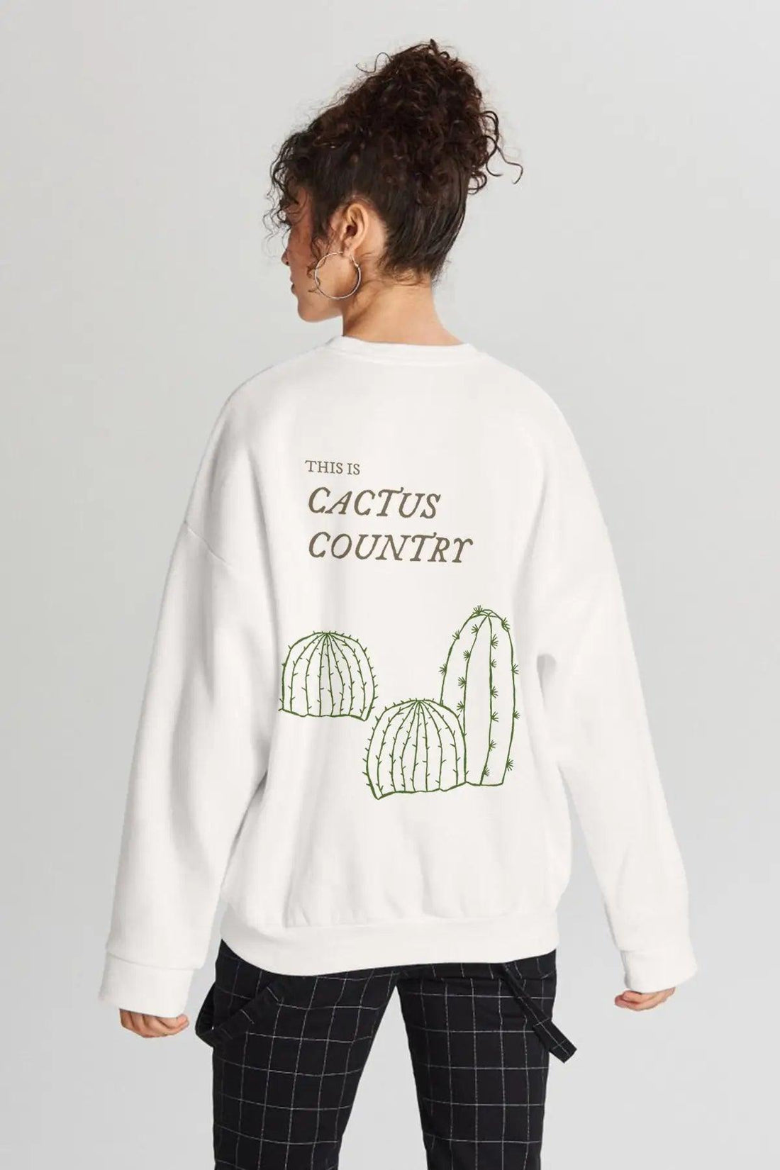 Cactus Oversize Kadın Sweatshirt - PΛSΛGE